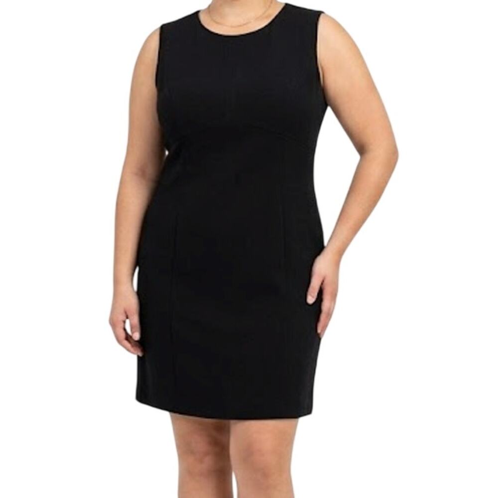 Vintage Y2K Black Mini Shift Sheath Sleeveless Dress Plus size 20W Amanda Smith